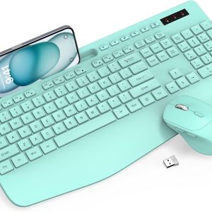 Wireless keyboard and mouse combo set for laptop and desktop with smooth typing and navigation image